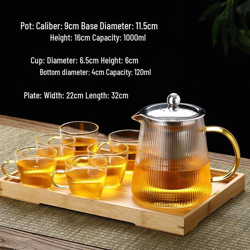 2026 Thickened Glass Teapot with Integrated Infuser – High-Temperature Resistant for Home Brewing