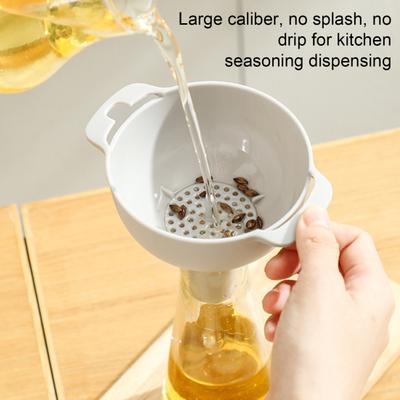 Kitchen Funnels for Filling Bottles Kitchen Funnels with Detachable Strainer Filter BPA-Free Food Grade Oil Funnel for Bottles Spices Powders