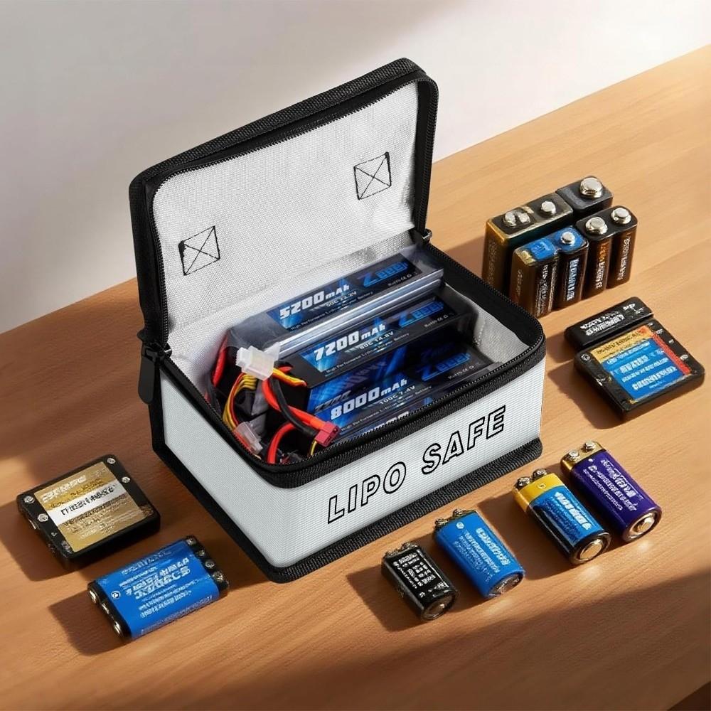 Double Zipper Battery Safe Guard Pouch Waterproof Battery Storage Box Fireproof Protection