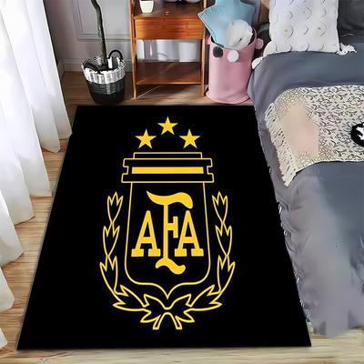 "Black Carpet with Golden AFA Emblem and Star Design, Modern Style" Suitable for Use As an Anti-slip for Living Room Bedroom Sofas