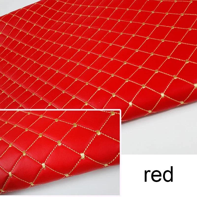 100x140cm Embroidery Quilted PVC Leather Fabric for Car Floor Mat Seat Decoration Faux Leathers Upholstery Wall Craft Material