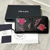 Used Metal Heart Rose Round Zipper Long Wallet