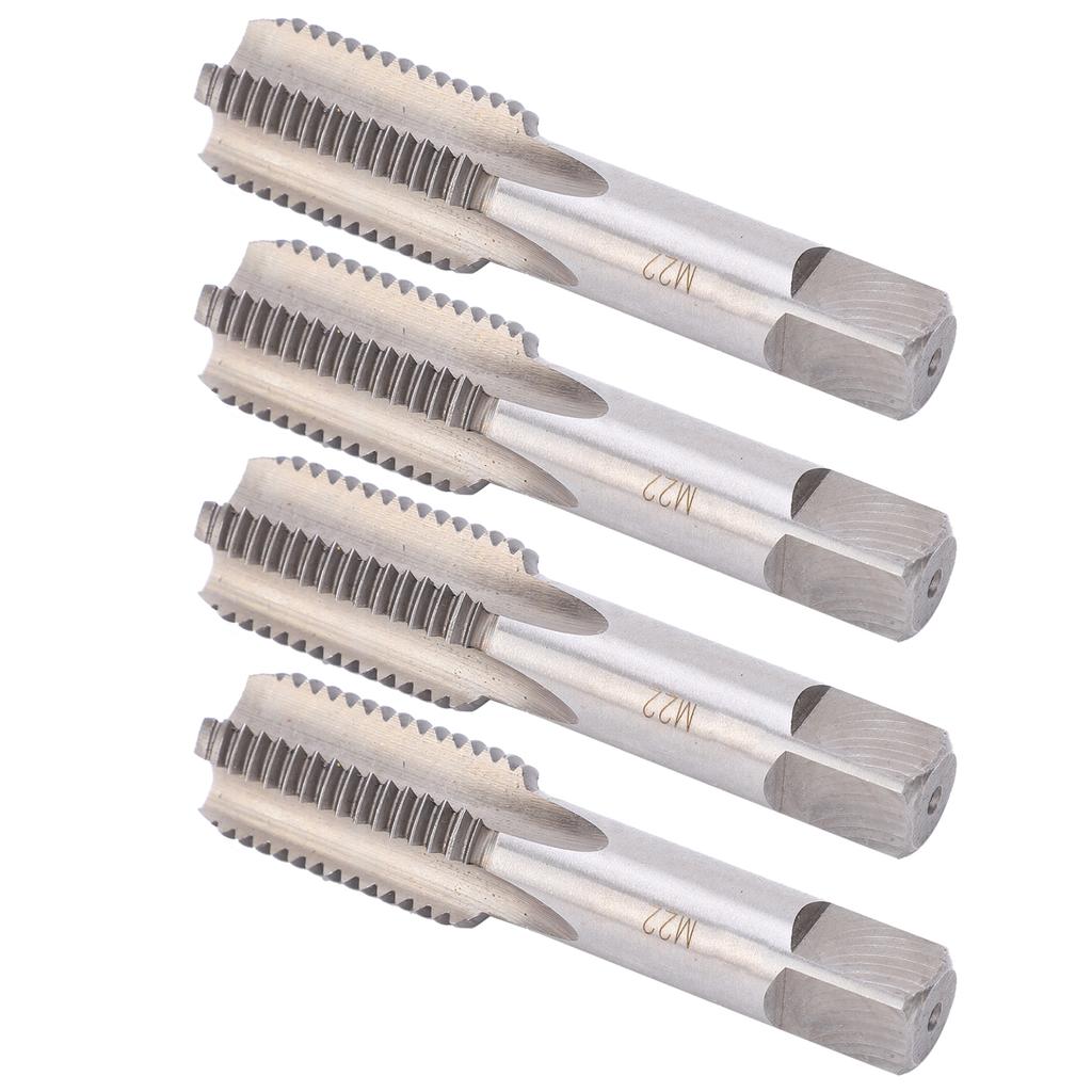 4PCS M22 Alloy Tool Steel Straight Flute Metric Hand Tap Screw Thread Tapping Hand Tool