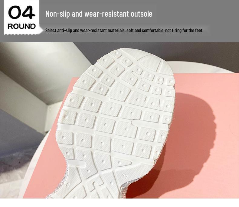 2024 Trendy European Star Rhinestone Thick-Soled Women's Dad Shoes - Large Size Sports Shoes for Autumn/Winter