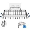 Large Capacity Shower Storage Basket Self Adhesive Wall-Hung Metal Soap Tray Wall Shelves  Kitchen