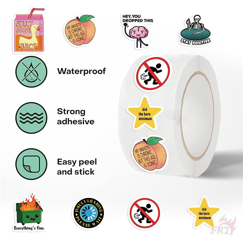 500Pcs/Roll Kuso Funny Animal Slangs Kids Rewards Stickers - DIY Scrapbooks Album Decor Sealing Label Decals