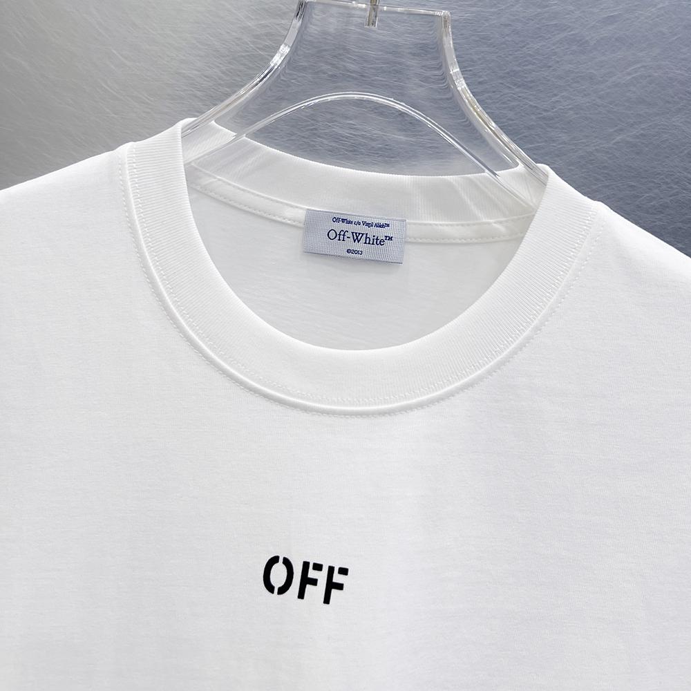 9299 Off-White Summer Men's and Women's Pure Cotton Print Oversized T-shirt Street Wear