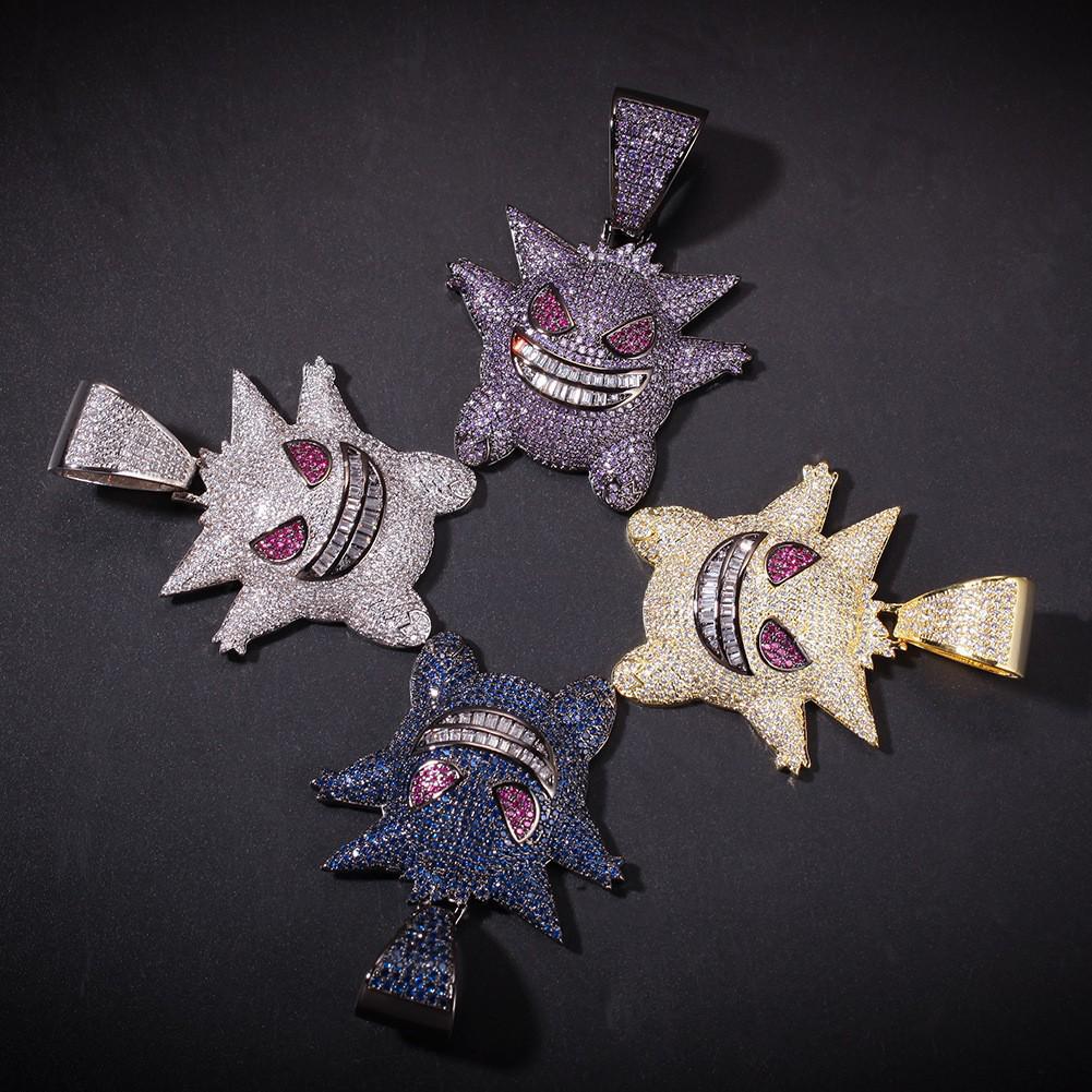 Diamond Gengar Pendant Hip Hop Necklace: Unisex Street Style Accessory Chain