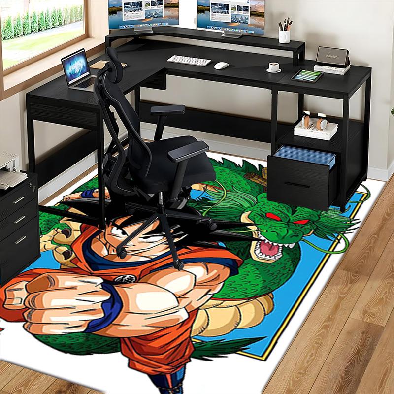 1pc Dragon Ball Super Goku and Shenron Anime Cartoon Design Office Chair Mat, Non-Slip Carpet for Home Decor, Suitable for All Seasons.U016