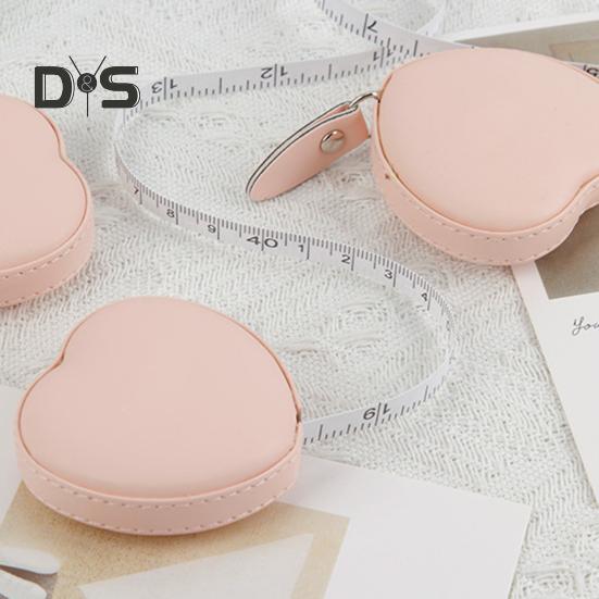 150 cm Herz-Maßband, einziehbar, weiches Mini-Maßband, tragbares Schneider-Nähtuch, Gewichtsverlust, Körpermaßband, flexibles Linealband