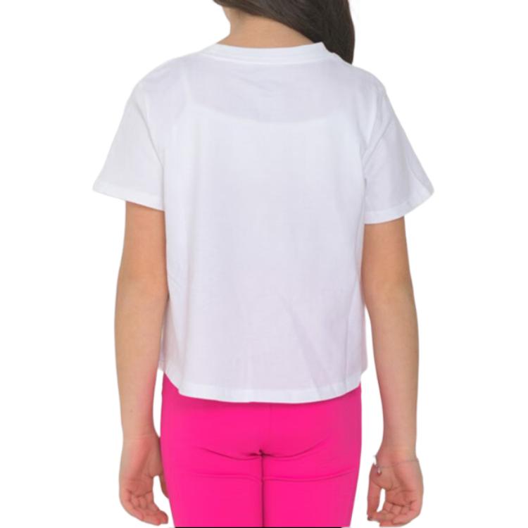 Nike T-shirt Casual Manica Corta con Stampa Logo Bambini Top Bianco DA6925-102