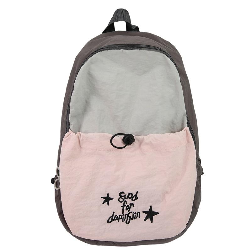 

Женский рюкзак на шнурке, большой вместимости, легкий рюкзак серый