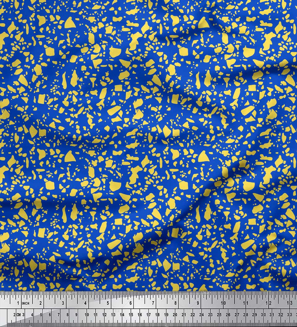 

Тканина Soimoi Black, Японія, креп-атлас, аборигенна мозаїка, швейна тканина, метр 42 дюйма 42 Inch Wide - Poly Crepe синій