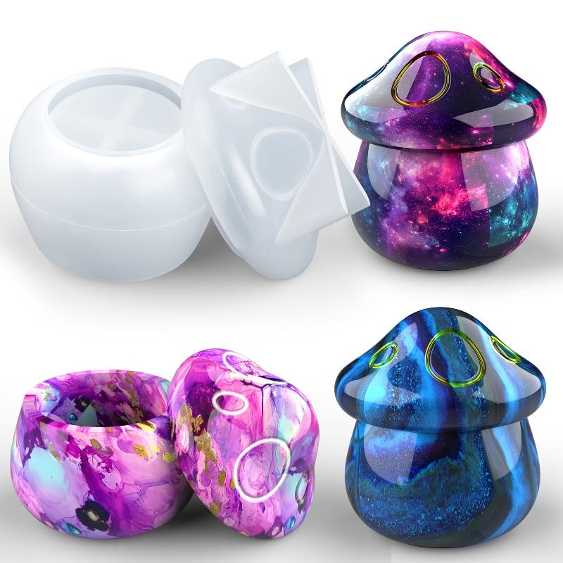 

3D Mushroom House Silicone Mold Mushroom Storage Box DIY Aromatherapy Gypsum Candle Jar Jewelry Box Epoxy Resin Home Decor