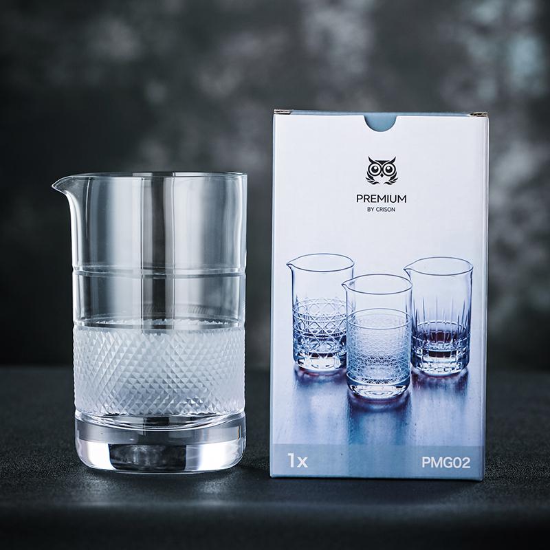 PMG01-5 CRISON High End Series Crystal Glass Handmade Engraved Cocktail Mixing Cup Cocktail Blender Tool Bar Tools Mixologist
