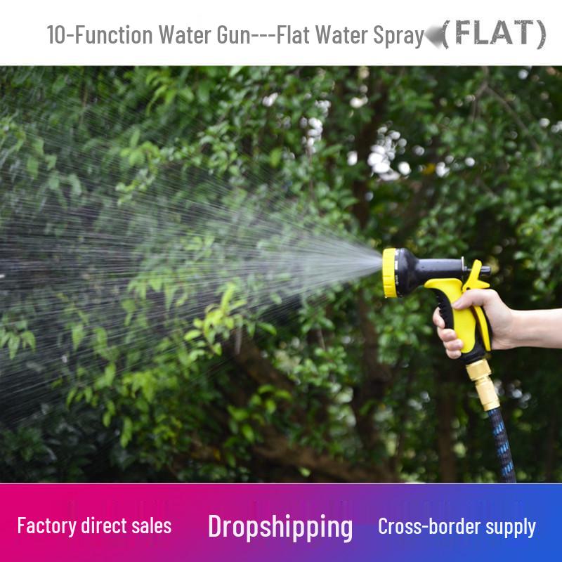 10-Function High-Pressure Water Gun for Car Wash and Garden with Telescopic Soft Hose