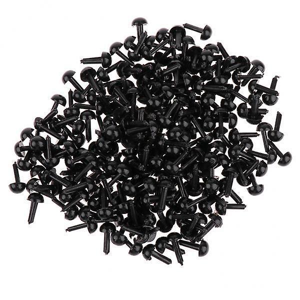 3x200 Pieces Black Plastic Safety Eyes for Teddy Bear Doll Animal Toys 4MM