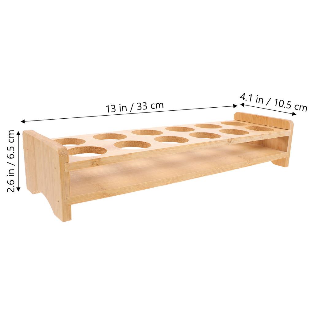 Wooden Shot Glass Holder for 6 Glasses Compact Display Tray for Whiskey Cups Home Bar Party Organizer Storage Rack