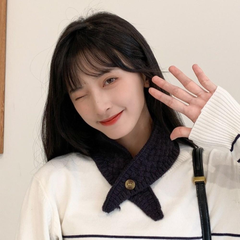 Windproof Cross Neck Warmer Solid Color Women Winter Neckerchief  Apparel Accessories