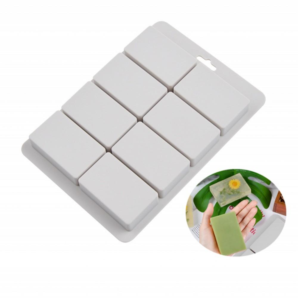 6/8 Holes Large Square Shape Silicone Soap Molds DIY Kitchen Tools Handmade Soap Making Craft Forms Moulds Tray