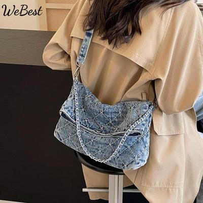 Large Capacity Commuter Bag Ladies 2025 New Fashion Denim Shoulder Bag