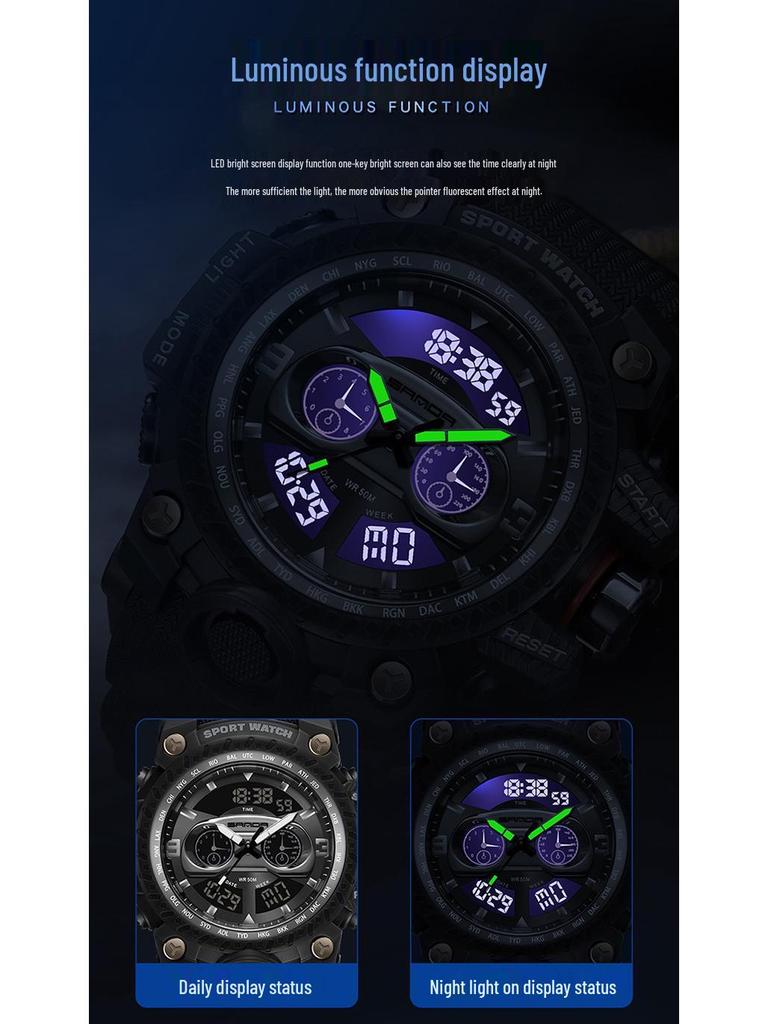 Fashionable Sanda 3153 Men's Multifunctional Sports Watch - Trendy and Creative Design