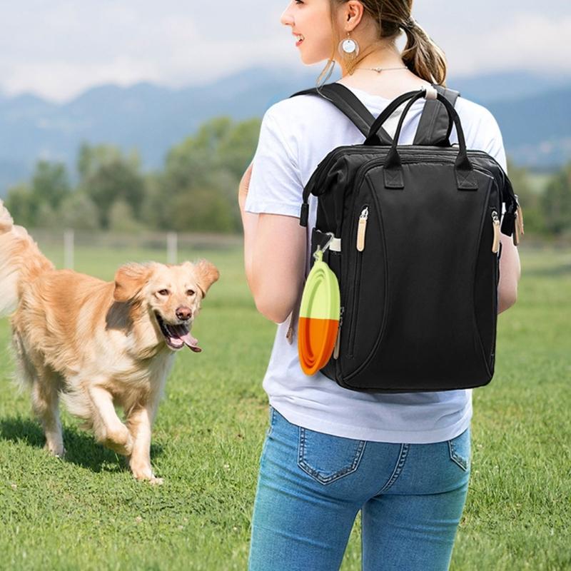 380ml Portable Silicone Dogs Bowl with Clip Perfect Travel Pet Feeding Water Dish for Outdoor Adventures Large Capacity