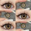 EYESHARE 1 Pair Colorful Contact Lenses 0.00~ -6.00 Myopia Prescription Brown Natural Lenses Yearly Beauty Pupils
