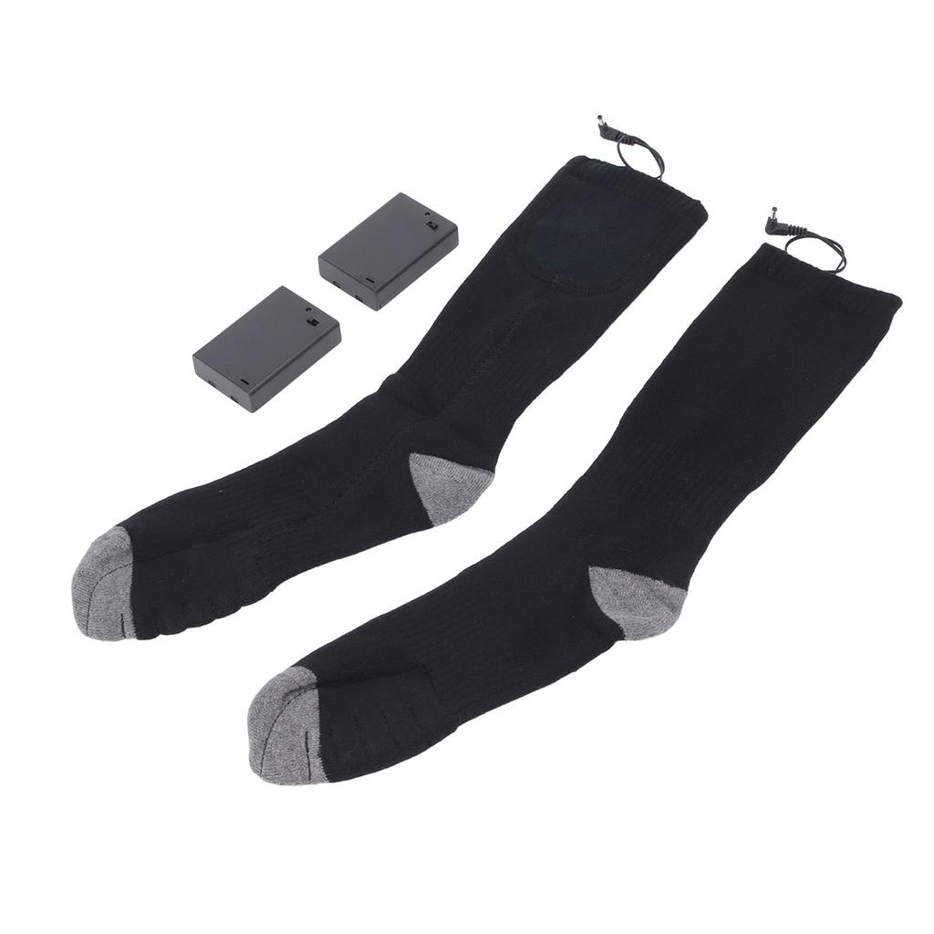Elektrisch beheizte Socken Batteriebetrieben Bequeme Baumwollsocken für Winterreisen Camping Radfahren Skifahren Wandern Eins