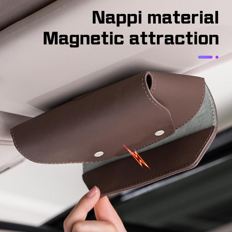 Leather Car Sunglasses Holder Glasses Case For BMW M M6 M2 M3 F32 E53 E60 E90 E91 E92 E93 F01 F30 G80 Visor Eyeglass Storage Box