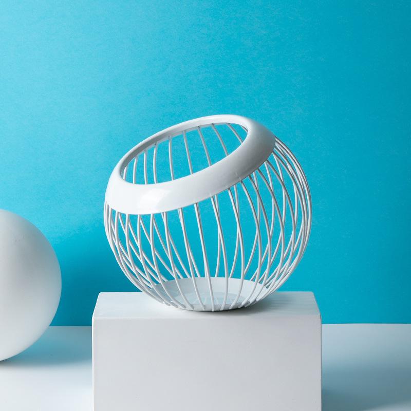 Iron Storage Fruit Plate Drain Basket Modern Home Storage Basket Nordic Style Fruit Plate Fruit Basket      ZM1204