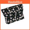 Cute Daisy Floral Makeup Bag Women's Minimalist Portable Pen Pouch Large Capacity Japanese Literary Style