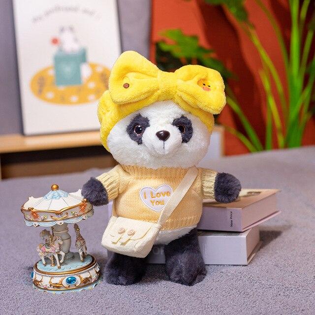 Милые плюшевые игрушки Lalafanfan Panda, милый медведь с аксессуарами, куклы, мягкая подушка с животными, подарок на день рождения для ребенка