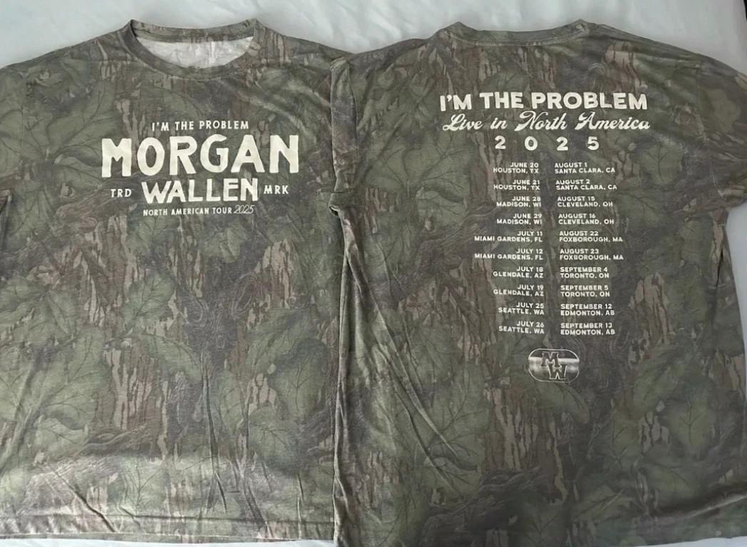 Morgan Wallen I m The Problem Tour 2026 Merch Mossy Oak Camo AOP T-Shirt 3D L