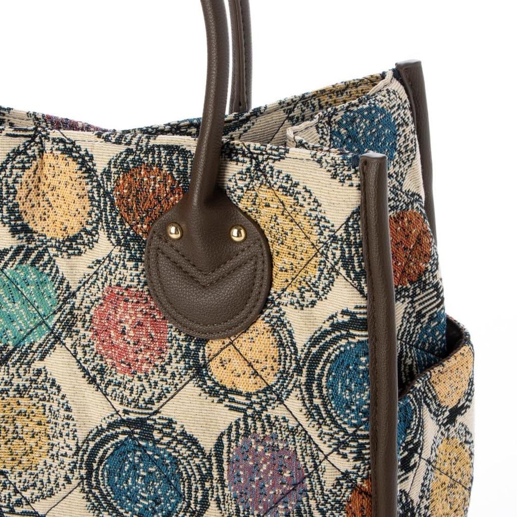 Jacquard Quilted Square Tote Bag M