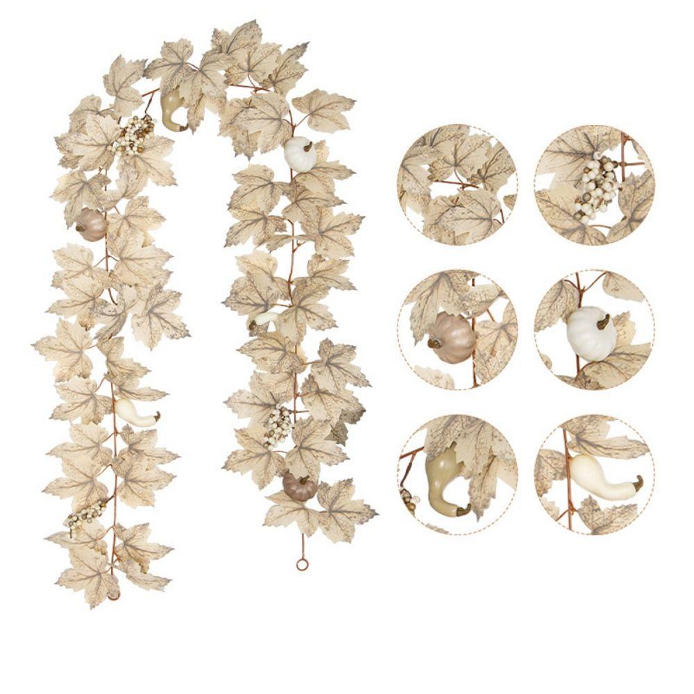 Artificial Flowers Artificial Maple Leaf Vine Garland Hanging Plants Thanksgiving Decorations