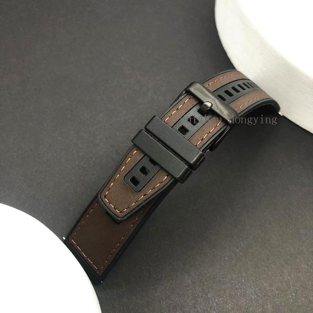 Retro FashionAccessories22mmSynthetic Leather+Silicone WatchBand For Amazfit Watch Balance 2/T-Rex3 Christmas Ideal Gift Choice