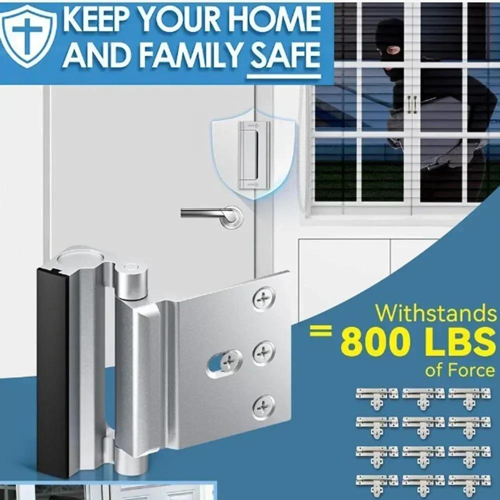 Dörrförstärkningslås Hem Säkerhetsspärr Extra Högsäkerhetslås Legering Stöldskydd Dörrlås Förstärkningslås Beslag