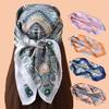 1PC Women's Paisley Nut Flower Print Satin Square Scarf Spring New Ladies Hair Accessory Can Be Used As Belt Bag Decor Sil