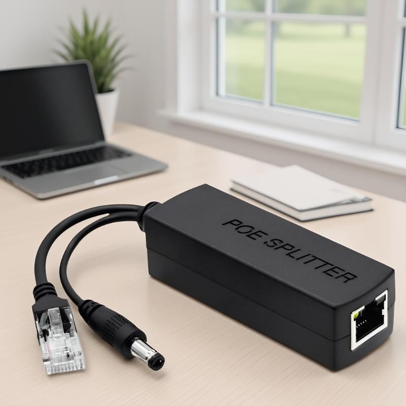 New 1Pcs 48V To 12V IEEE 802.3af Output Power Over Ethernet Splitter Adapter Security System POE Splitter DIY Accessories