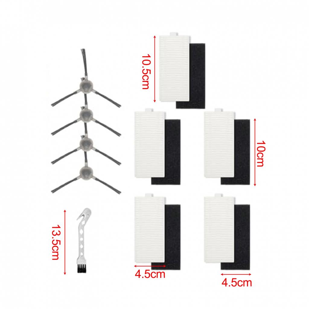 Filters Side Brush Robot Vacuum Cleaner 5 Filters Included