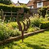 35CM Bird and Wildflower Stake Long-Lasting Bird and Flower Garden Stake Rustic Garden Art Easy to Install Rustproof