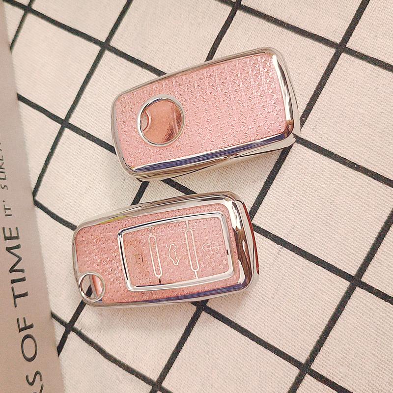 Icar For Volkswagen Vw Passat Tiguan Beetle Caddy T5 Up Eos Polo Golf Skoda Octavia Seat Leon Altea Car Key Case Cover Fob Ring