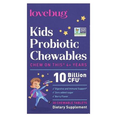 Children's Probiotic, for Ages 4+, Berry Flavor, 10 Billion CFU, 30 Chewable Tablets