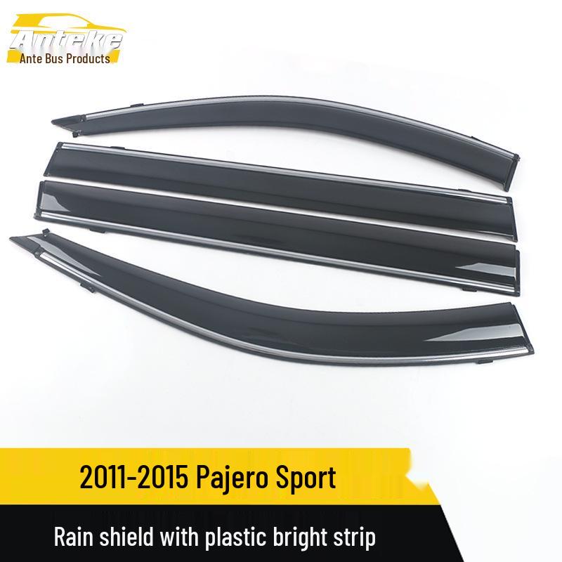 Pajero Sport 11-15 Rain Guards with Decorative Bright Strip Stickers for Exterior