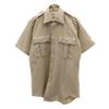 Elbeco 70s 80s Made In USA Vintage Short Sleeve Work Shirt Beige Men's Used