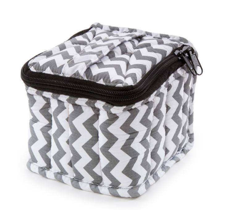 

9 Compartments Essential Oil Bag Cotton Cosmetic Organizer for Travel Lipstick Nail Polish Storage Portable Makeup Pouch 10x10x10cm&9 сірий колір