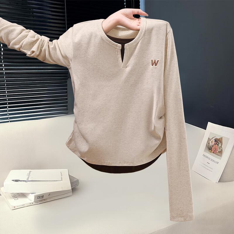 Women s Color-Blocked Pleated Long-Sleeve T-Shirt L