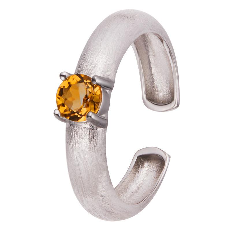 Natural Color Treasure Amethyst Citrine Ring Women'S S925 Sterling Silver Garnet Topa Peridot Index Finger Ring