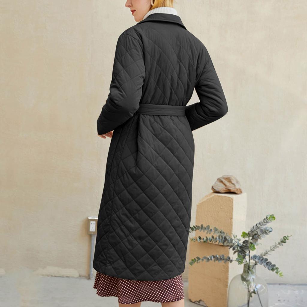 Mulher Jaqueta Parkas Cinto Espaço Algodão Diamante Xadrez Casaco Para Baixo Mulheres Acima Do Joelho Roupas De Inverno Casaco